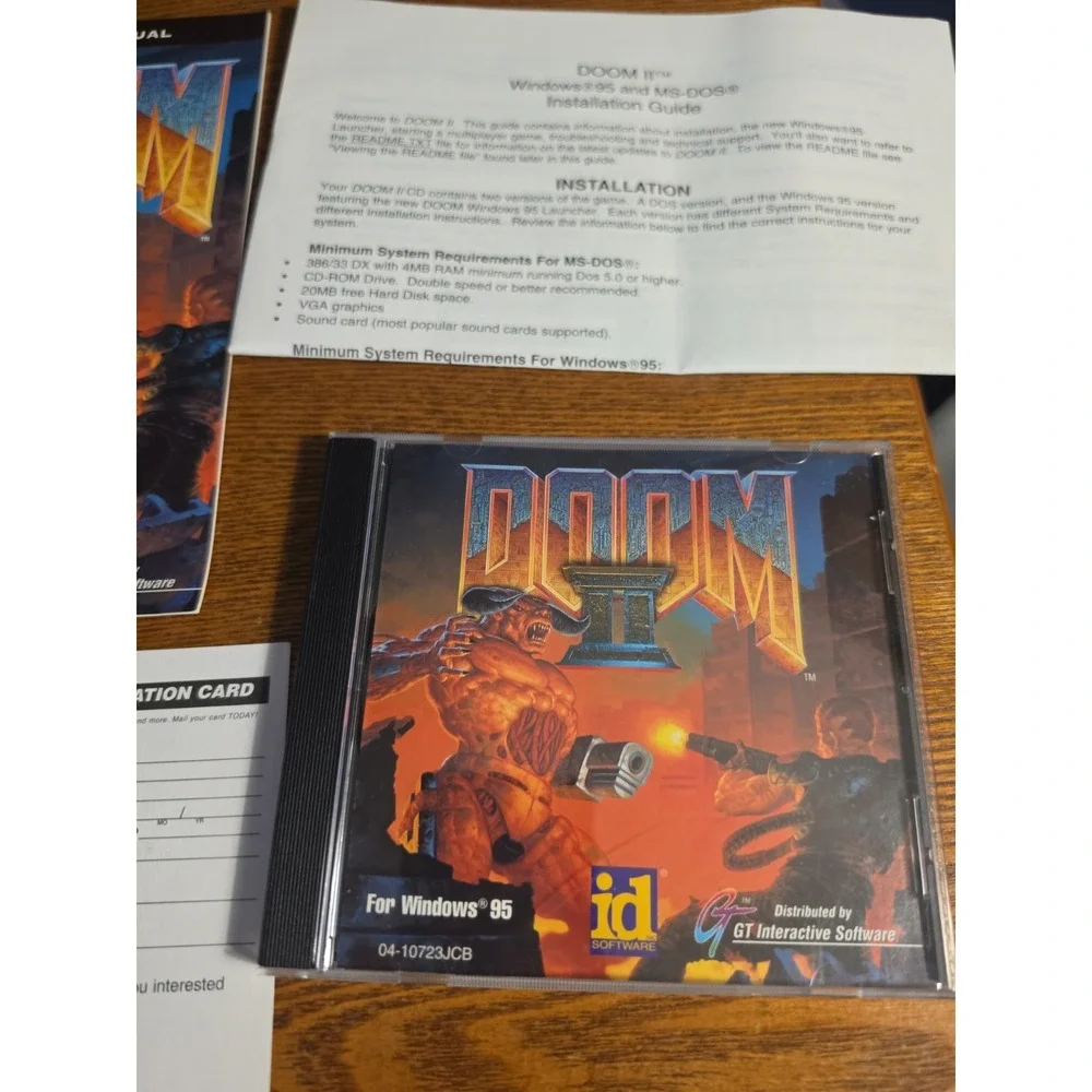 Doom II 2 PC Big Box Edition w/ Manual & Survival Guide CIB